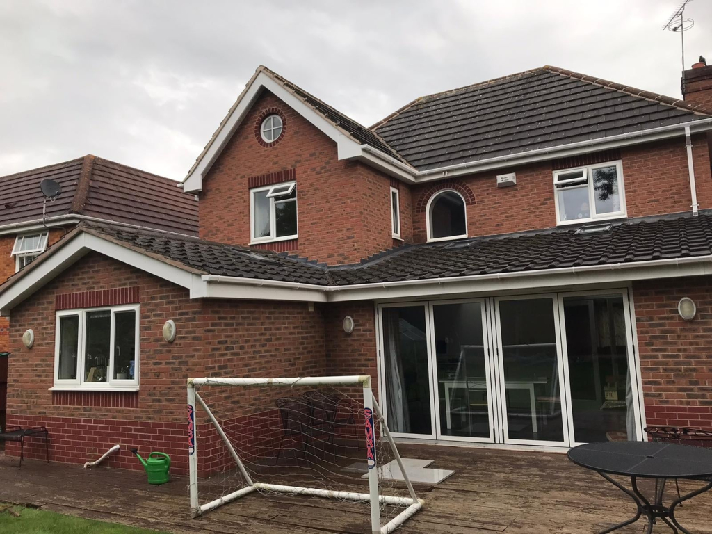 White guttering with matching fascia and soffit